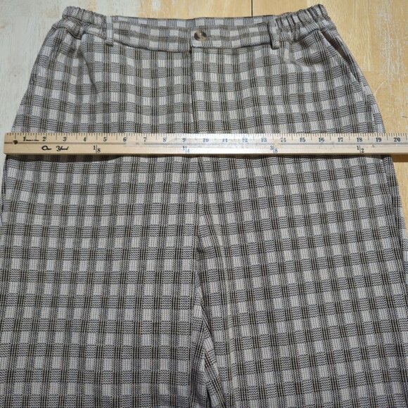 Willow & Root Women's Plaid Check Trouser Pant Size L Brown Black Tan career‎ - Picture 11 of 15